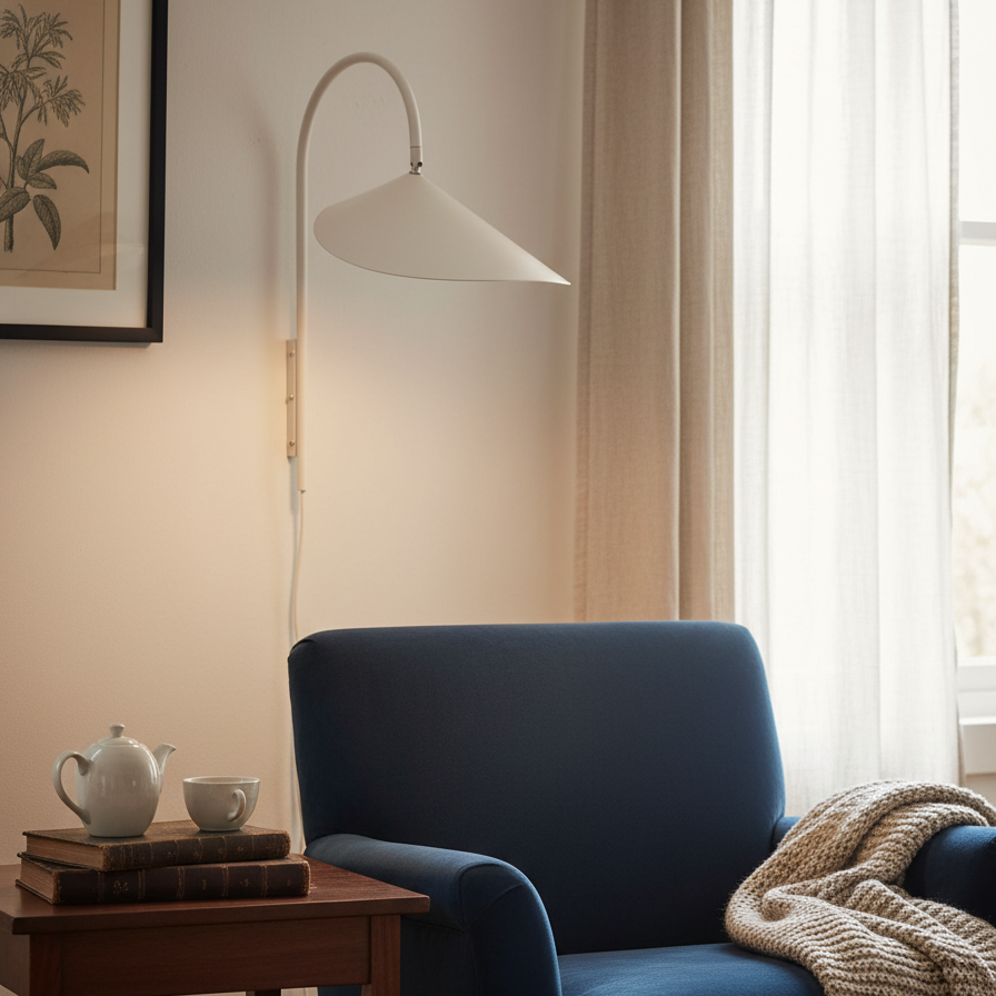 Swivora Verstellbare Wandleuchte – Elegante Schwenkarmlampe aus Metall für Büro und Küche N09 | Souliia