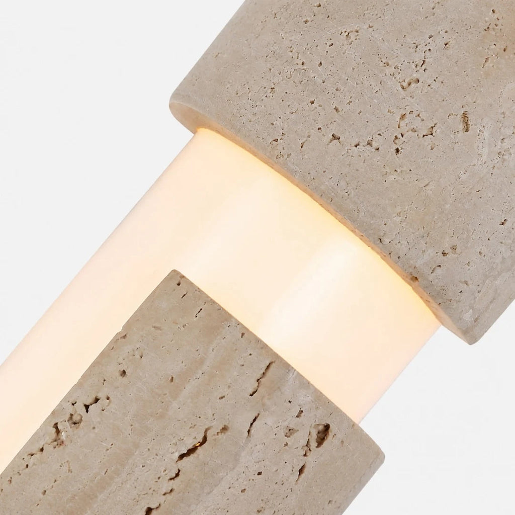 Lampada da parete in travertino giallo e acrilico | Souliia