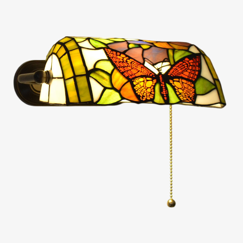 TF Tivanny Floral Stained Glass Wall Light - Tiffany Inspired Wall Sconce for Bedroom or Hall Decor | Souliia
