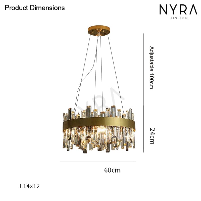 Liora Gold Plated Stainless Steel Crystal Pendant Chandelier