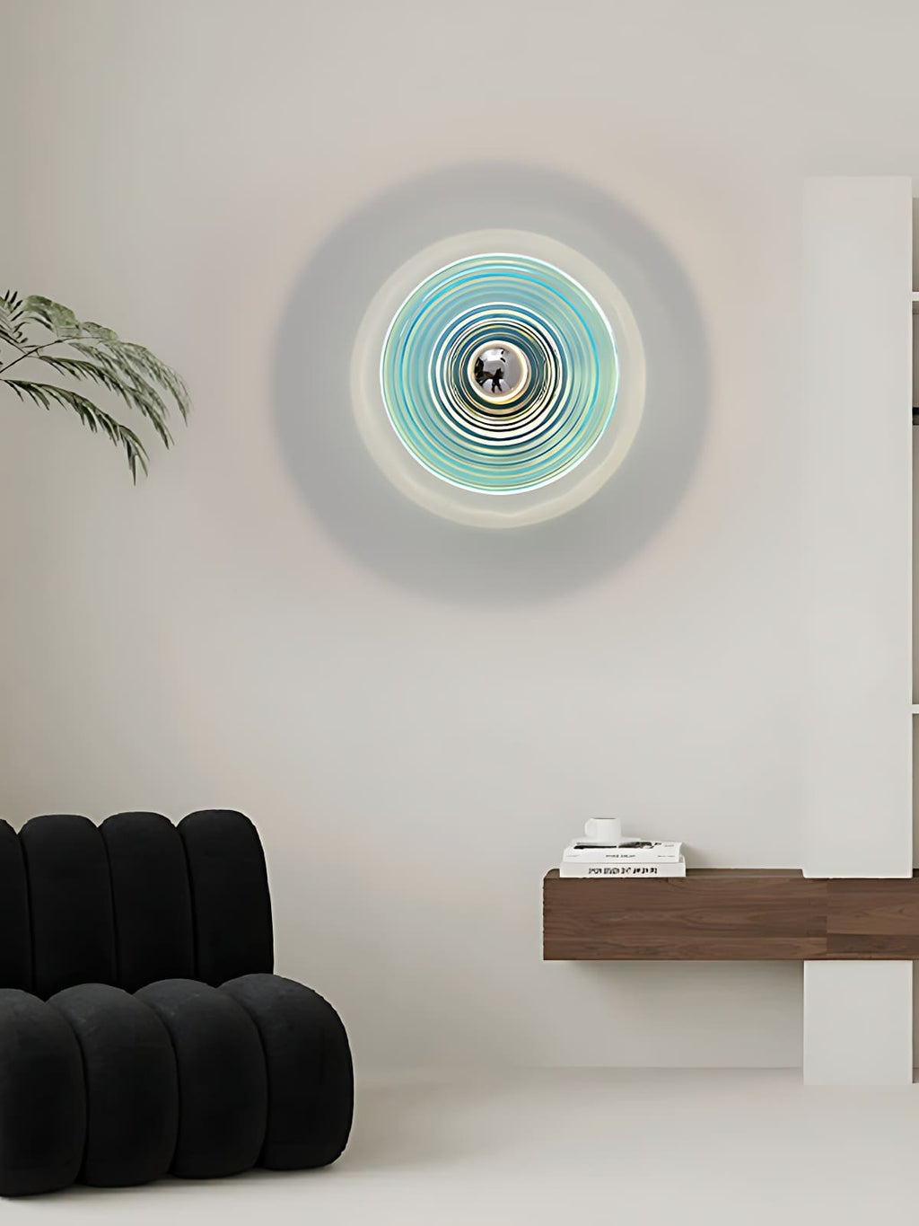 Ribbed Glass Sconce – Modern Disc Wall Light for Bedroom | Souliia