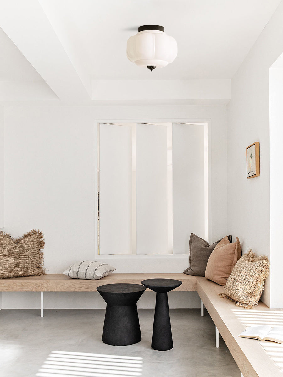 Retro Milk Semi Flush Mount Eloise Ceiling Light | Souliia