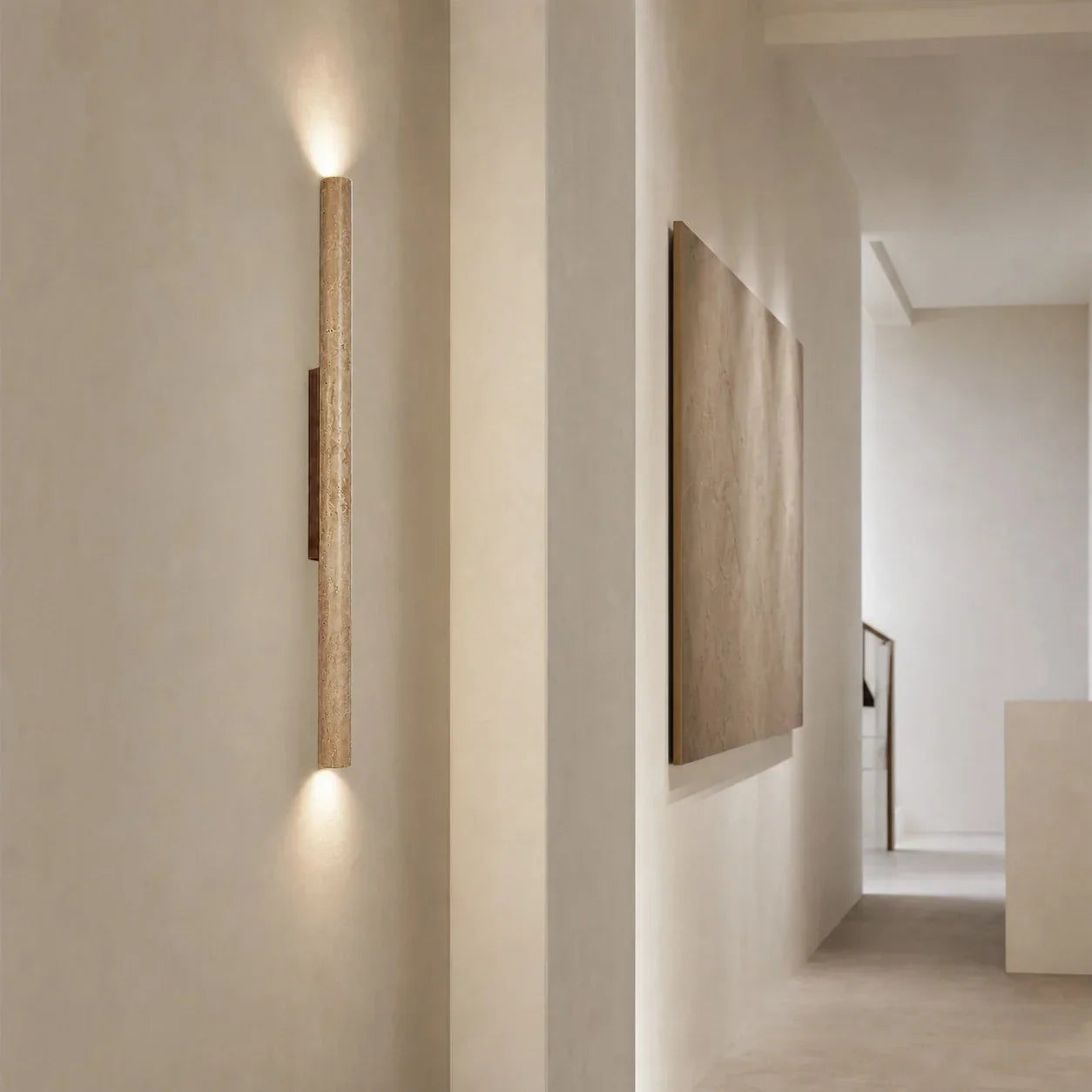 Stone Linear Wall Sconce, Up Down Wall Light for Hallway, Vanity, Bedroom and Stairway | Souliia