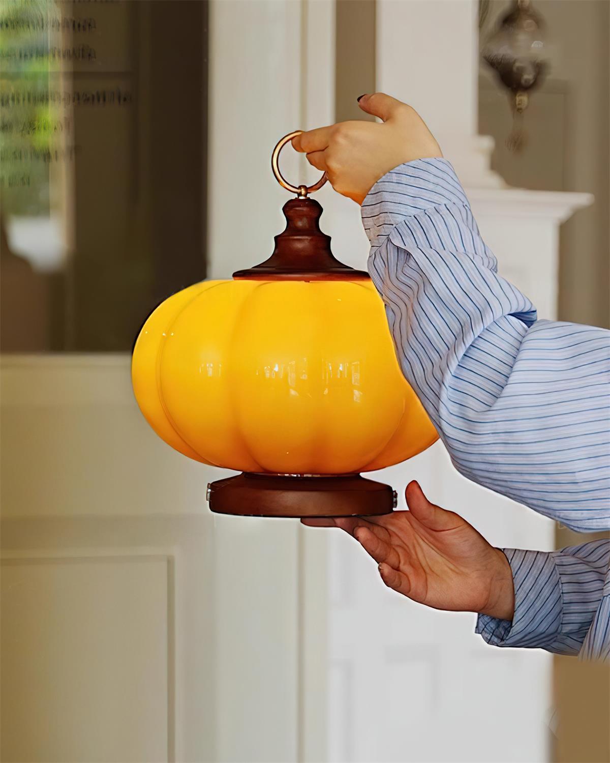 Pumpkin Glass Table Lamp | Souliia