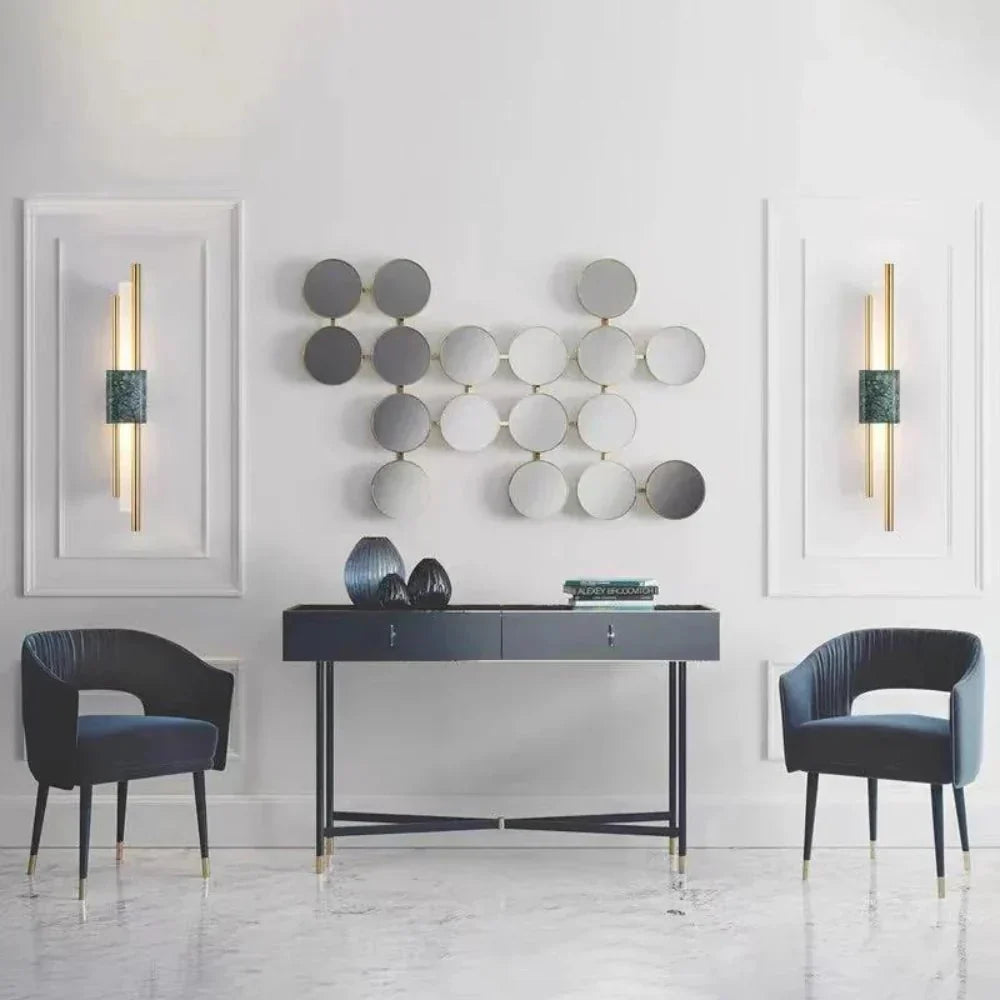 Refined Radiance Marble Accents Wall Light | Souliia