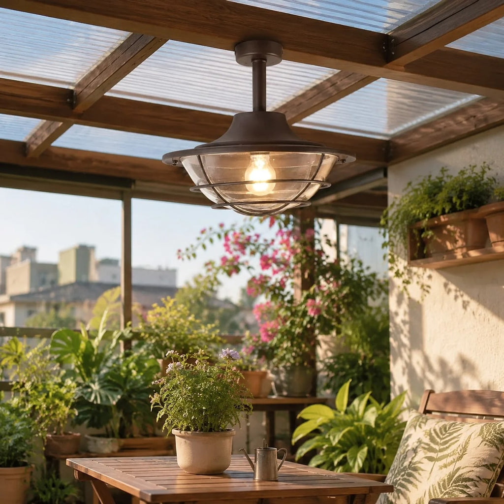 Outdoor Glass Ceiling Lantern | Souliia