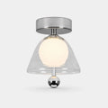 Ribbed Glass Semi-Flush Ceiling Light for Hallway and Entryway | Souliia