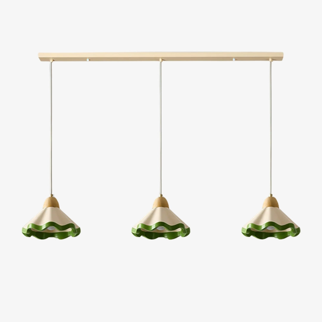 Resinova Wave-shaped Pendant Light - Modern Metallic Resin for Dining Rooms and kitchens | Souliia