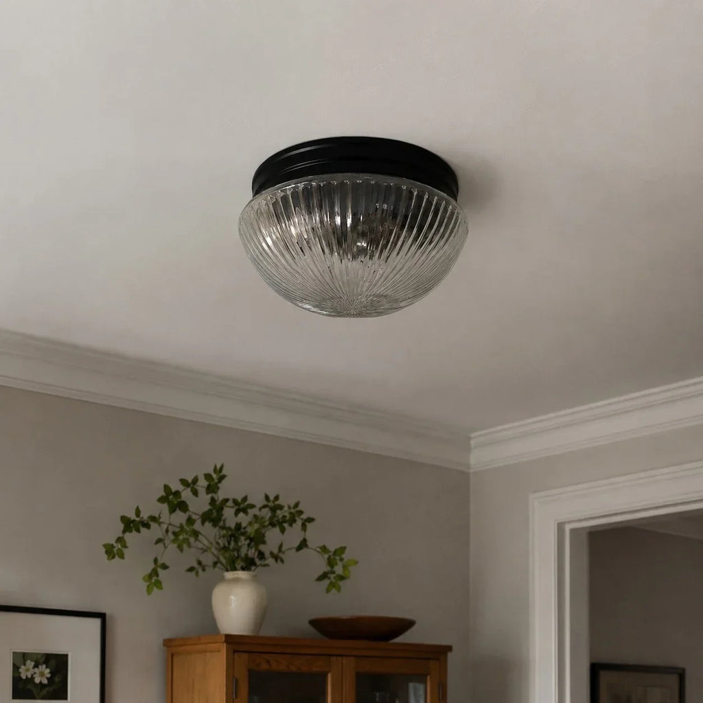 Ribbed or Opal Glass Flush Mount Ceiling Light | Souliia