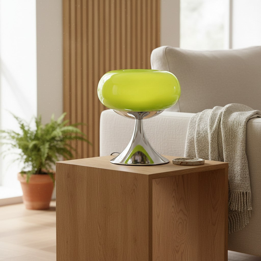 Lampada da tavolo arrotondata Verdoma in stile modern art - Per camera da letto e soggiorno | Souliia