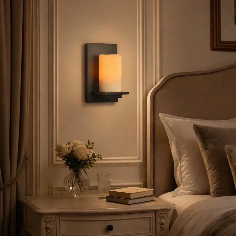 Retro Jade Minimalist Candle Shaped Wall Lamp | Souliia