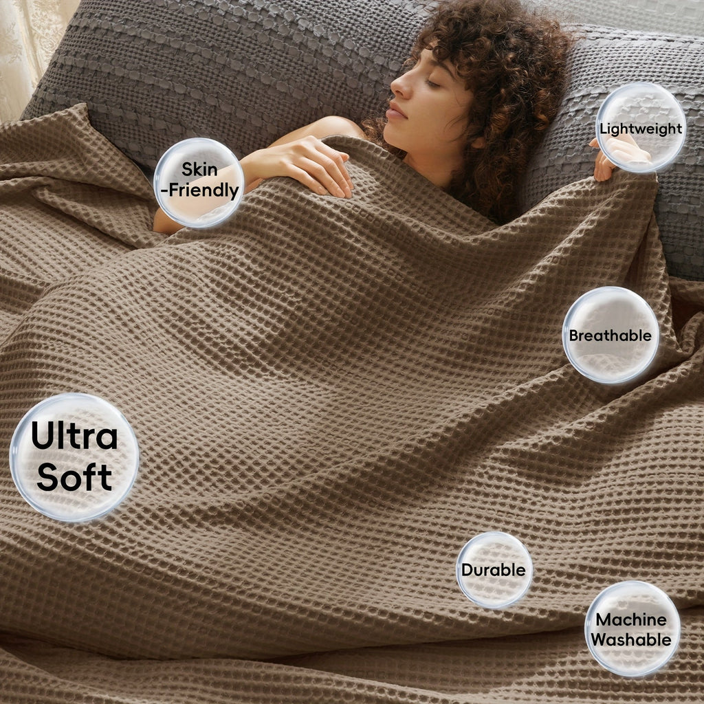 Cloudweave Cozy Waffle Throw Blanket — Lightweight, Durable Everyday Weave