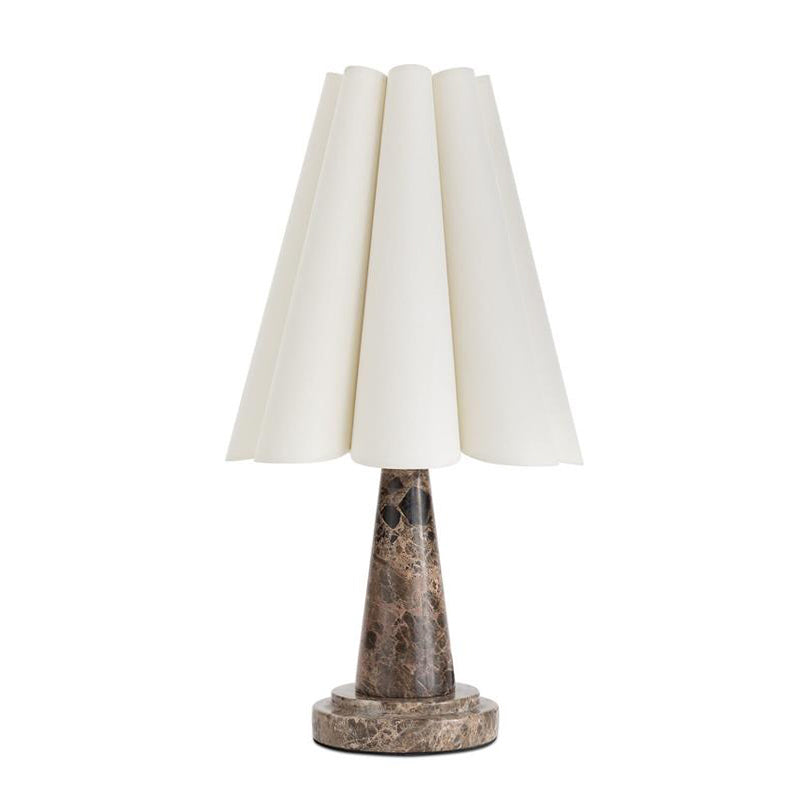Shadon Marble Pleated Table Lamp | Souliia