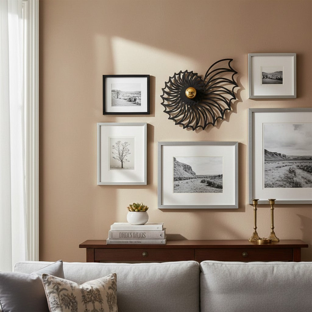 Spiralyn Nautilus-Schalen-Silhouette Moderne Wandleuchte - Beleuchtung für Wohnzimmer | Souliia