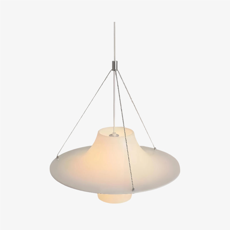 Saebery UFO Pendant Light - White Metal and Acrylic Saucer Pendant Lamp for Bedroom and Dining Room | Souliia