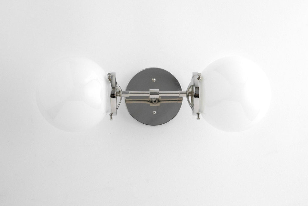 Lumio Globe Opal Glass – Mid-Century Modern Bathroom Wall Sconce | Souliia