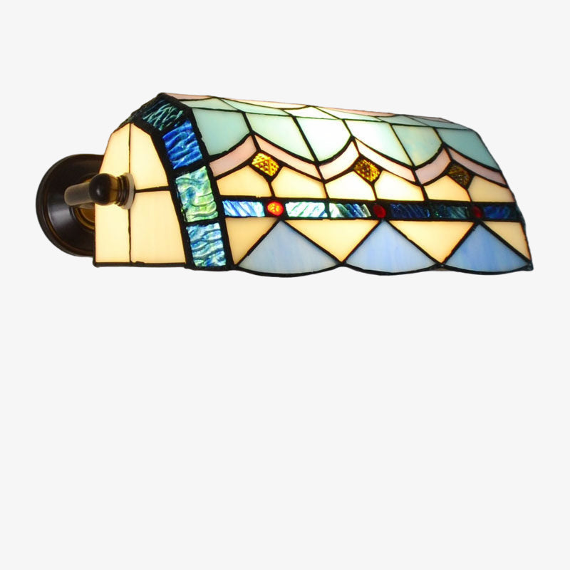 TF Tivanny Floral Stained Glass Wall Light - Tiffany Inspired Wall Sconce for Bedroom or Hall Decor | Souliia