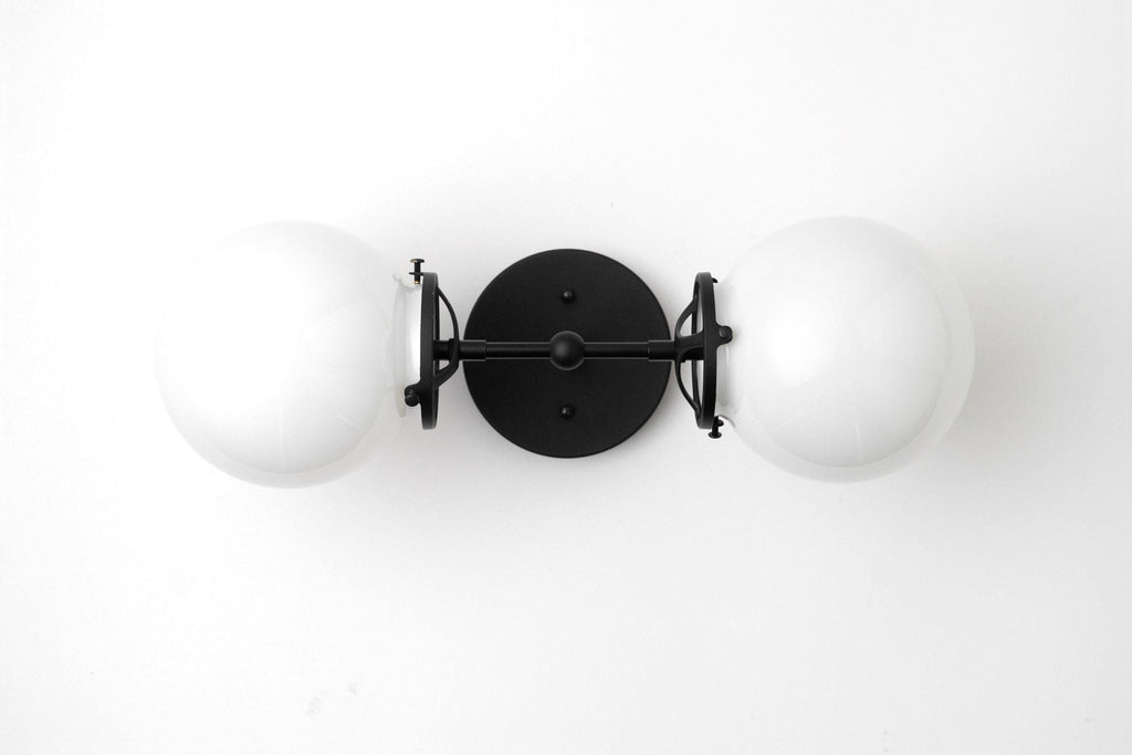 Lumio Globe Opal Glass – Mid-Century Modern Bathroom Wall Sconce | Souliia