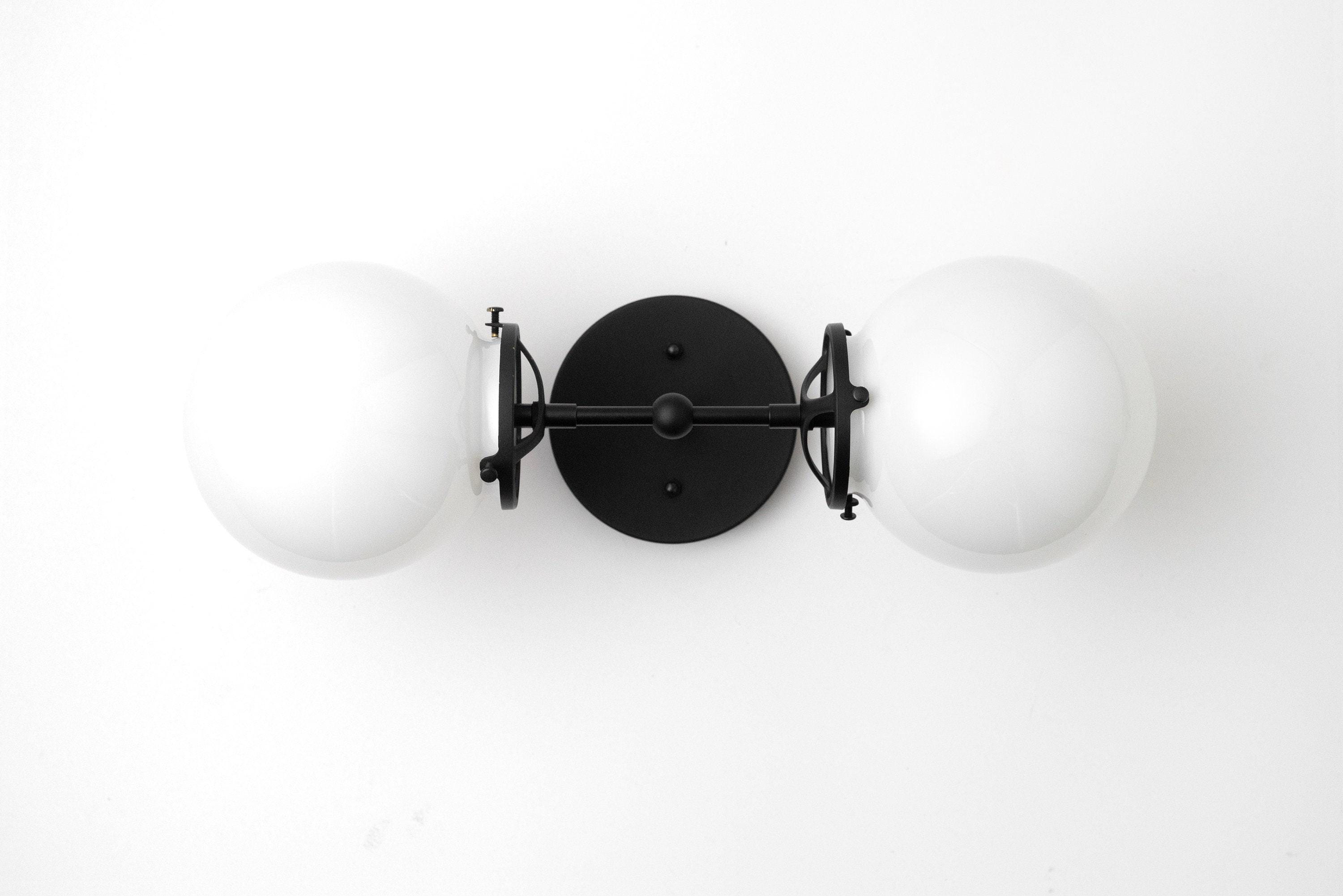 Lumio Globe Opal Glass – Mid-Century Modern Bathroom Wall Sconce | Souliia