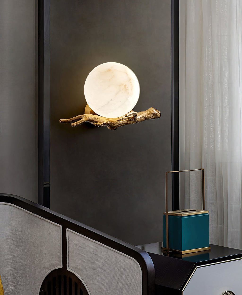 Retro Twigs Alabaster Wall Lamp | Souliia