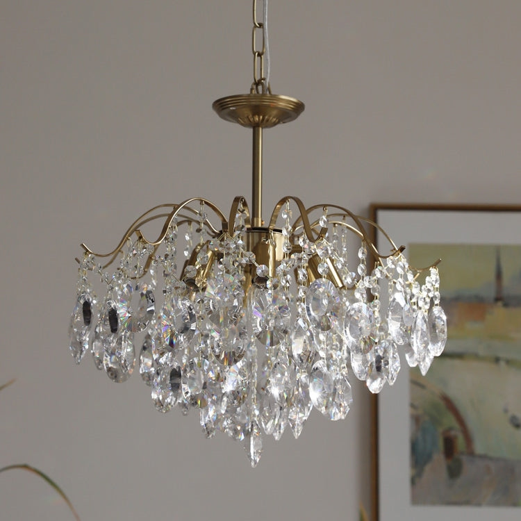 Lustrielle Sparkling Teardrop Branch Crystal Chandelier – Glamorous Retro Romantic Lighting for Dining Room | Souliia