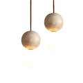 Travertin Stein Creme Retro Minimalistische LED Pendelleuchte | Souliia
