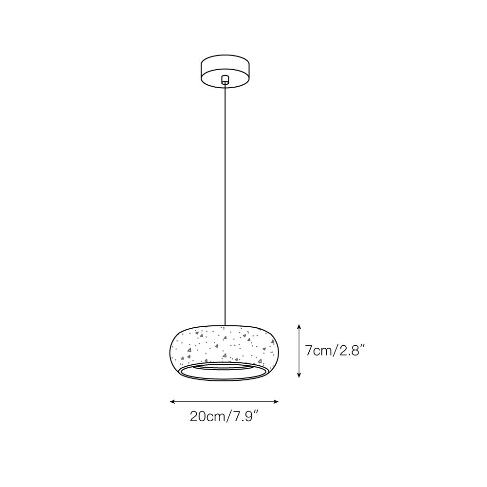 Travertin Trommel Pendelleuchte | Souliia
