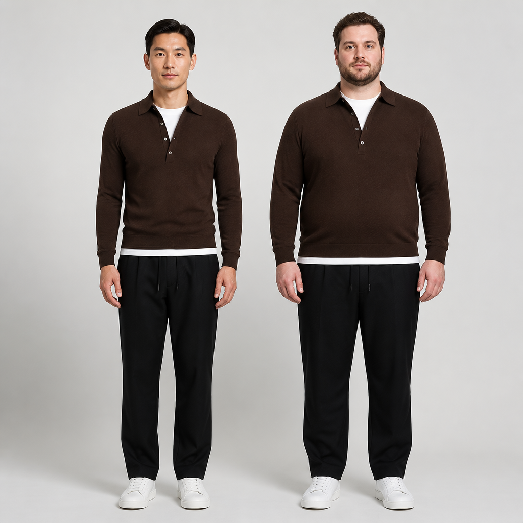 ValorWeave – Tailored Knit Polo with Spread Collar & Button Placket - Souliia
