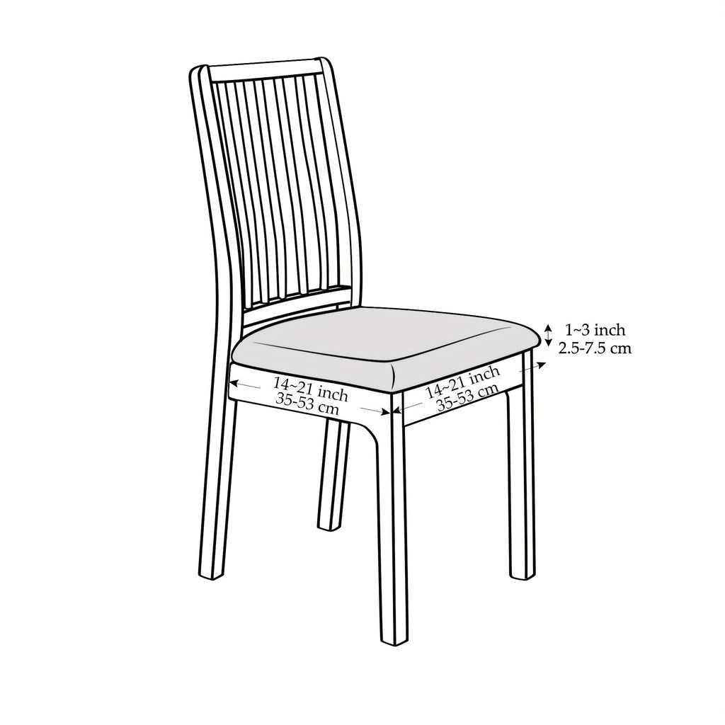 Crossfit Elastic Dining Chair Covers — Cross-Textured Stretch Fabric, Secure Fit