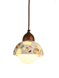 Wabi-sabi Style Water-polished Translucent Stone Retro Pendant Lamp | Souliia