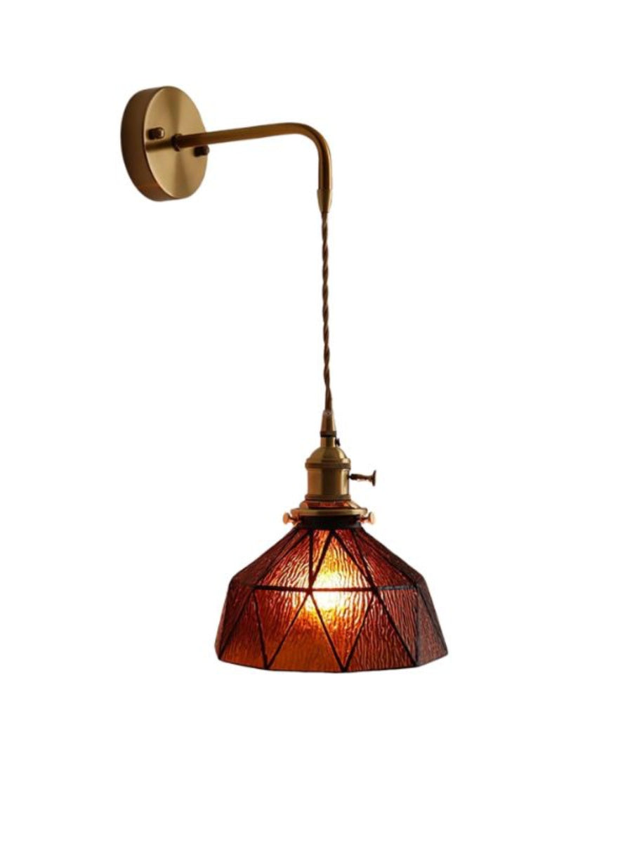 Retro Pastoral Geometric Pattern Wall Lamp | Souliia
