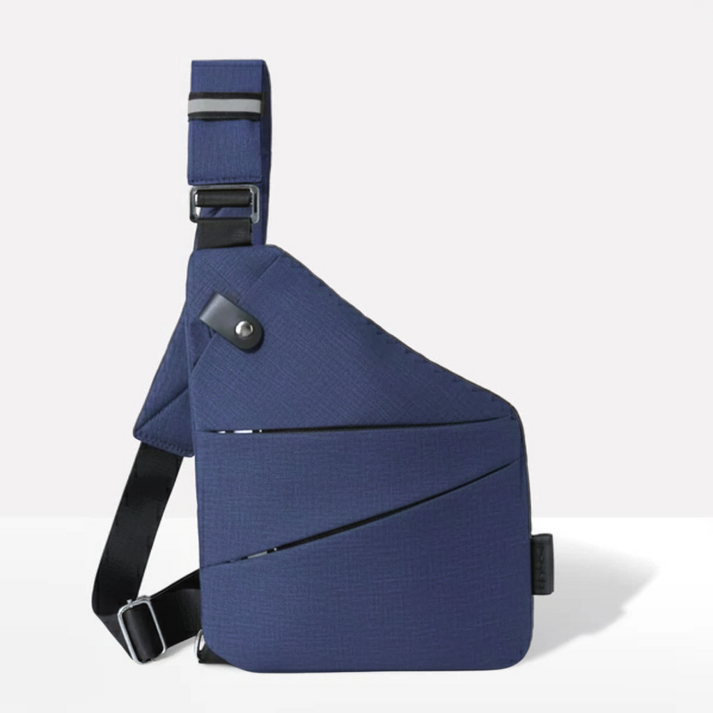 VogueLock RFID Crossbody Bag — Black Exterior, Waterproof Construction