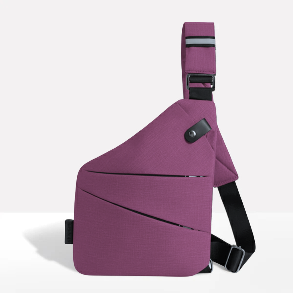 VogueLock RFID Crossbody Bag — Black Exterior, Waterproof Construction