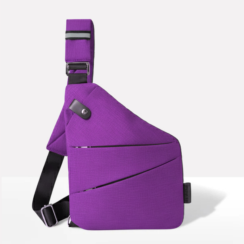 VogueLock RFID Crossbody Bag — Black Exterior, Waterproof Construction