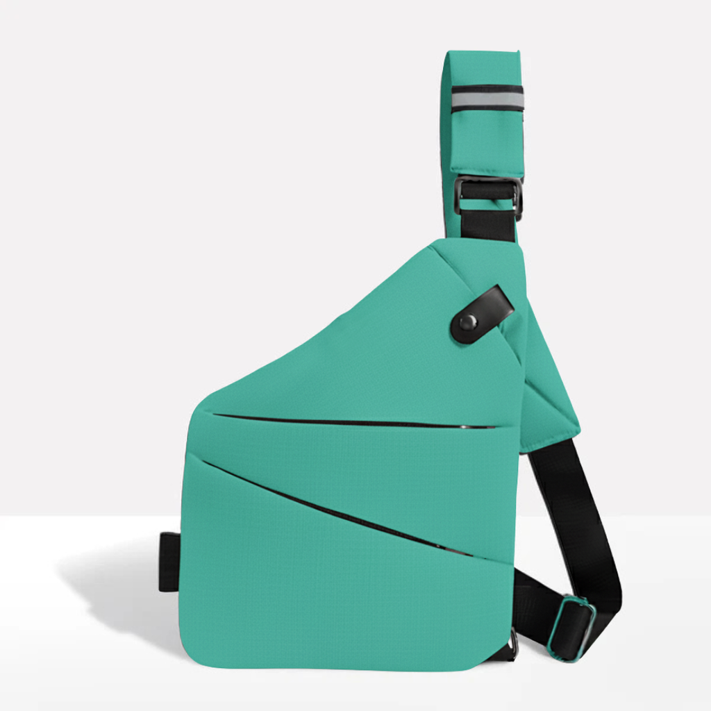 VogueLock RFID Crossbody Bag — Black Exterior, Waterproof Construction