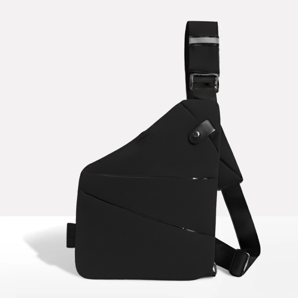 VogueLock RFID Crossbody Bag — Black Exterior, Waterproof Construction