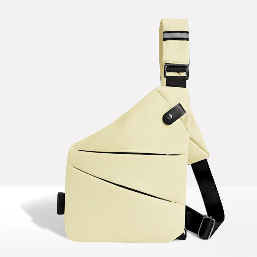 VogueLock RFID Crossbody Bag — Black Exterior, Waterproof Construction