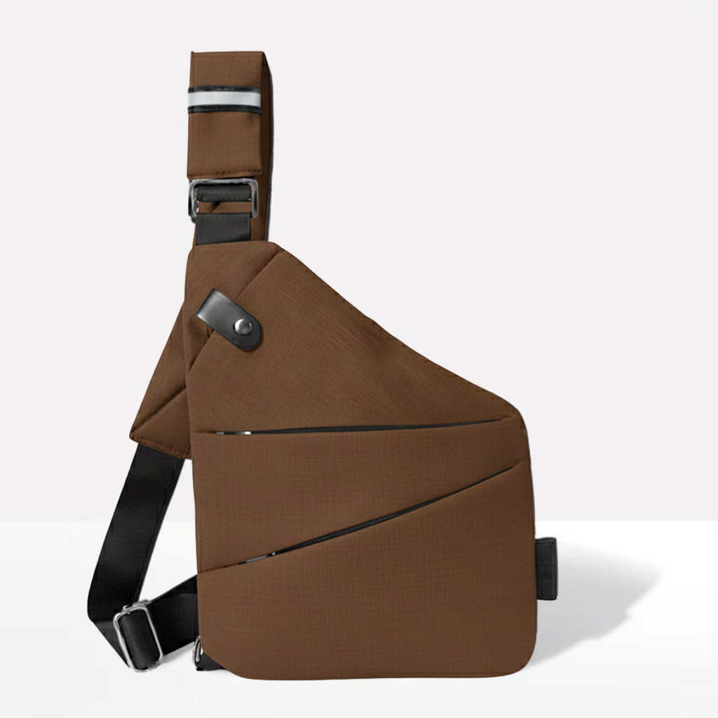 VogueLock RFID Crossbody Bag — Black Exterior, Waterproof Construction