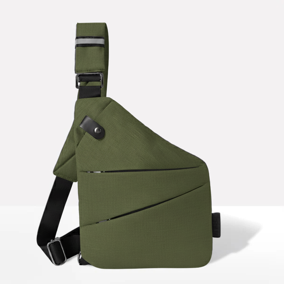 VogueLock RFID Crossbody Bag — Black Exterior, Waterproof Construction