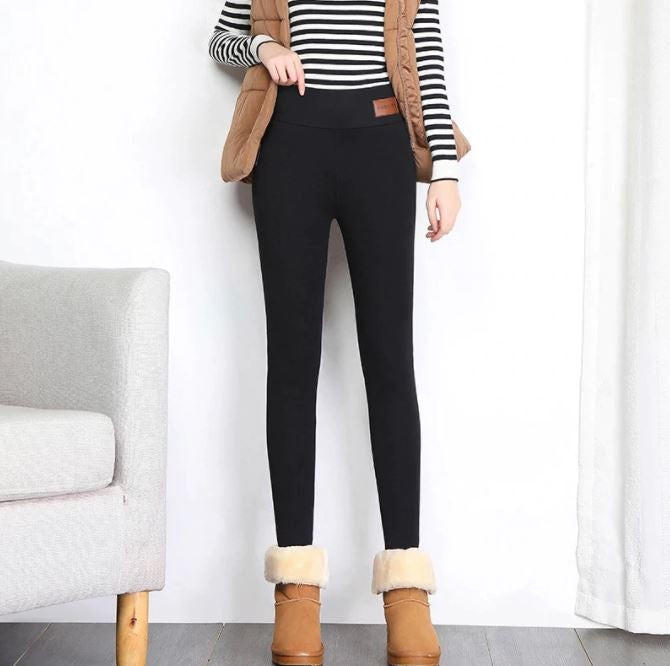 Női meleg polár téli leggings - rugalmas, kényelmes szabás