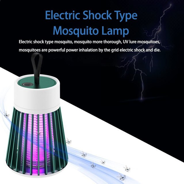 Lampada elettrica portatile antizanzare con luce UV e scarica elettrica