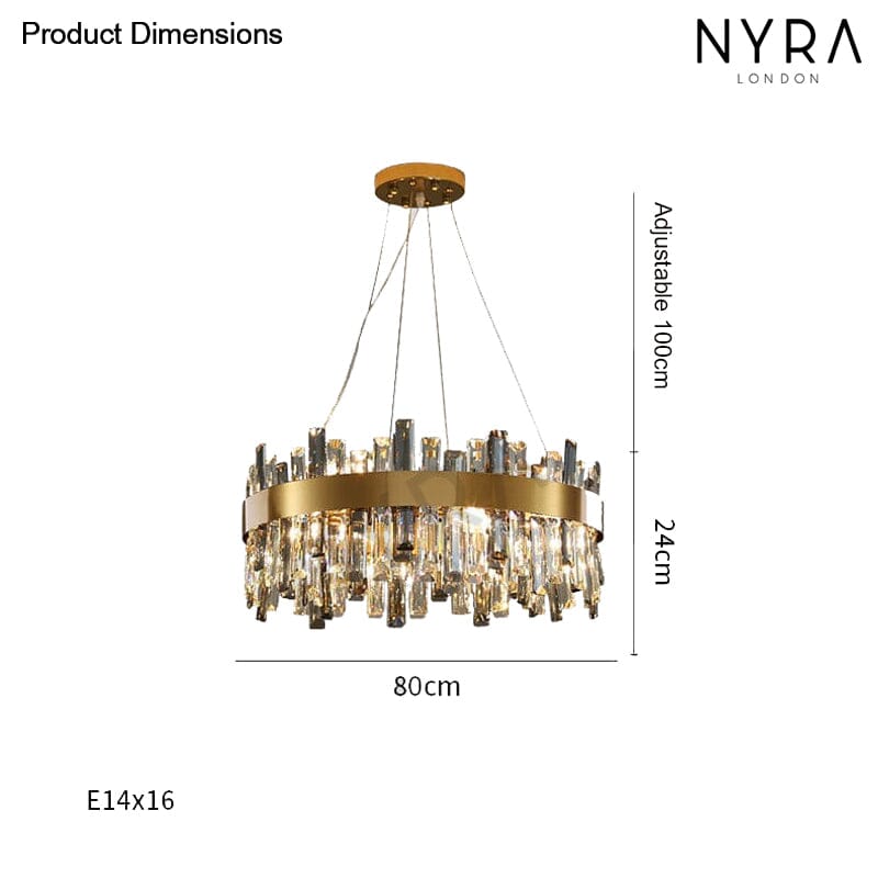 Liora Gold Plated Stainless Steel Crystal Pendant Chandelier