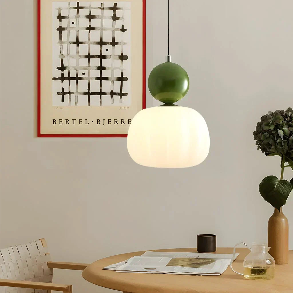Quorra Art Deco Bauhaus Pendant Light — Chrome, Cream, Green, Red Options