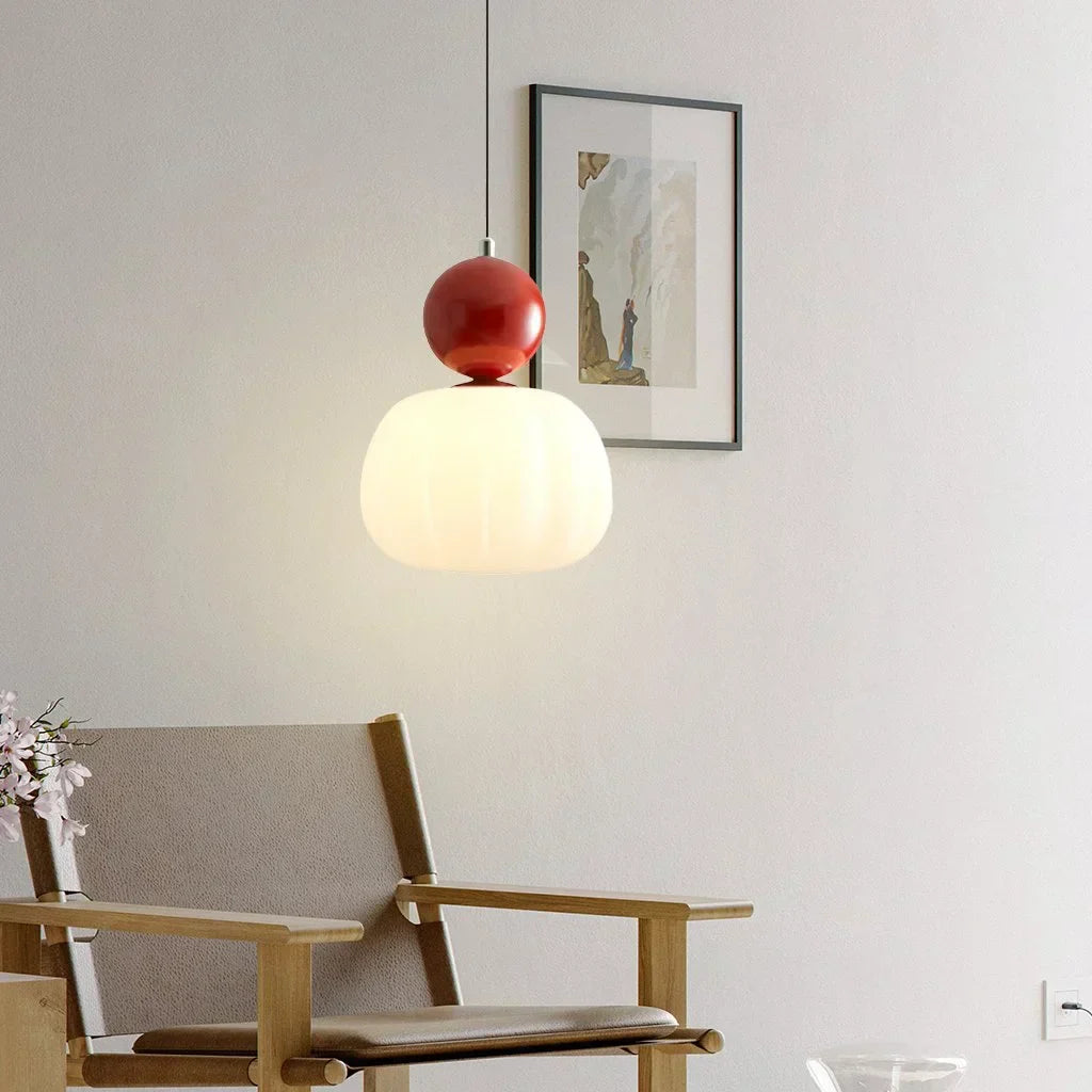 Quorra Art Deco Bauhaus Pendant Light — Chrome, Cream, Green, Red Options