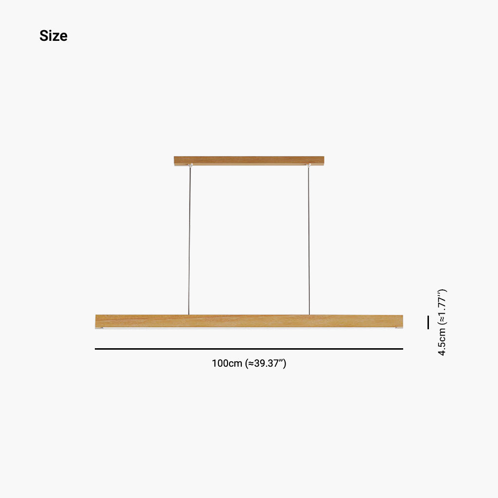 Virella Solid Wood Minimalist Pendant Light — Remote Dimmable Ceiling Fixture