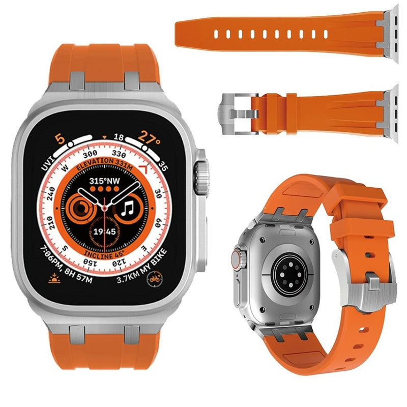NovaFlex Liquid Silicone Strap for Apple Watch Edition — Polished Metal End Cap