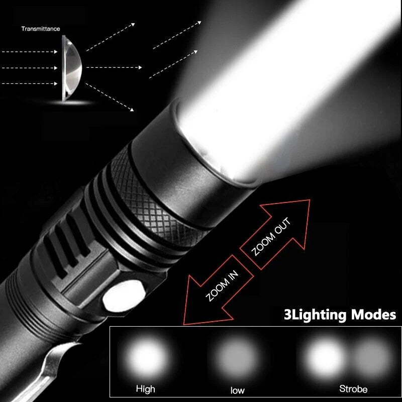 Lampe torche tactique LED Super Blight 90000LM — Batterie rechargeable