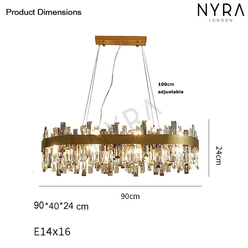 Liora Gold Plated Stainless Steel Crystal Pendant Chandelier