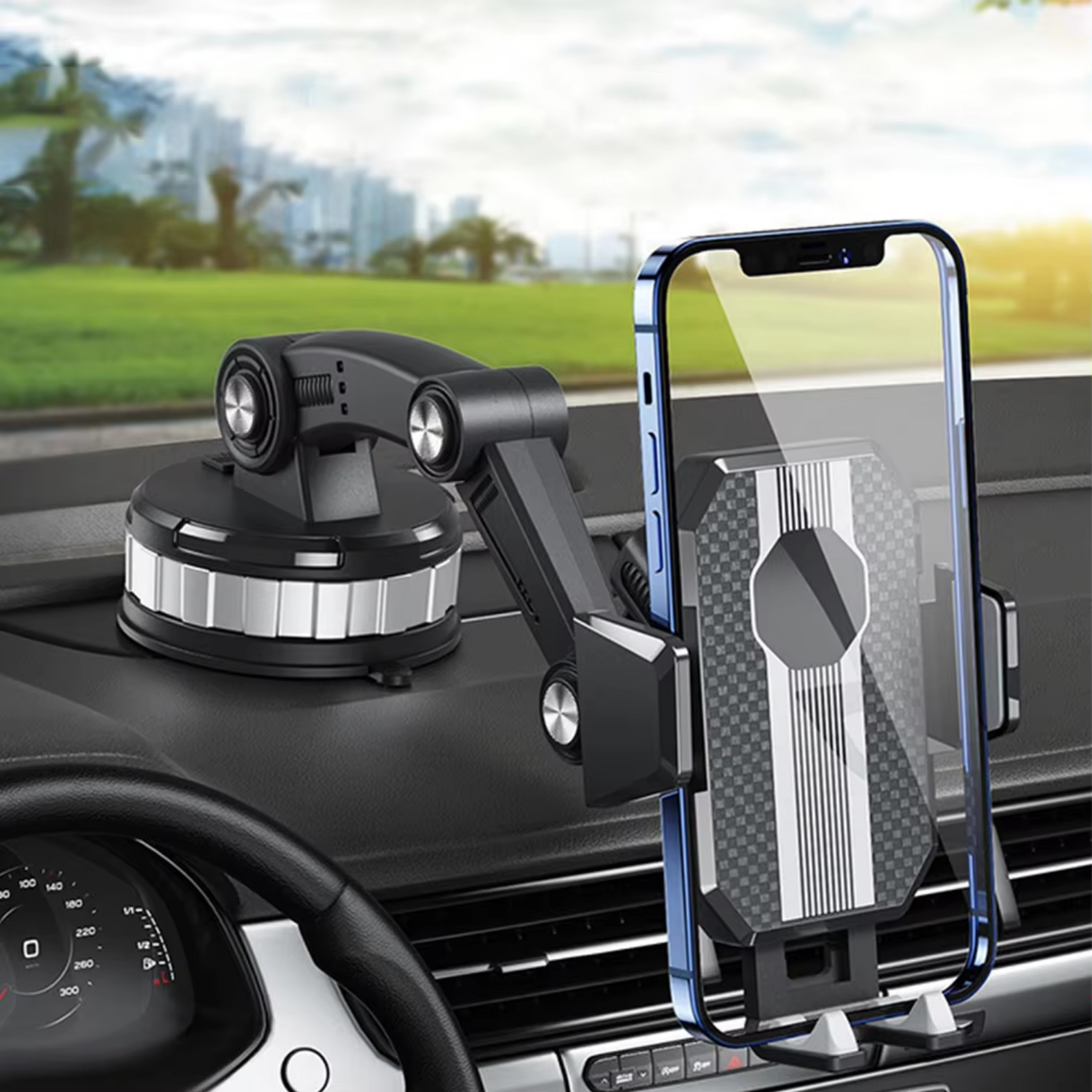 Universal Adjustable Phone Holder for Car – Strong Suction & 360° Rotation - Souliia