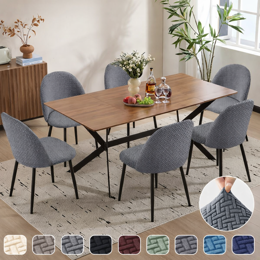 Flexora Modern Stretch Chair Covers — Elastic Hem, Fitted Design